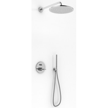 Shower set Kohlman Boxine, concealed, round overhead shower 20cm, 2 wyjścia wody, chrome