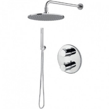 Shower set Vema Maira, concealed, 2 wyjścia wody, overhead shower round 20cm, chrome