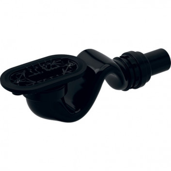 Siphon for shower tray Geberot Sestra, height 70mm, zasiphonowanie 30mm, black