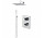 Shower set Vema Lys, concealed, mixer thermostatic, 2 wyjścia wody, overhead shower square 20cm, chrome