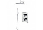 Shower set Vema Lys, concealed, mixer thermostatic, 2 wyjścia wody, overhead shower square 30cm, chrome