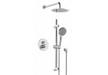 Shower set Graff Shoreland, concealed, mixer thermostatic, round overhead shower 250mm, handshower 3-functional, polerowany chrome