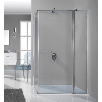 Corner shower cabin rectangular Sanplast Prestige III KNDJ2/PRIII-80x110-S smW0, universal, 80x110cm, swing door, matt silver profile