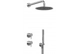 Shower set Graff Java, concealed, round overhead shower 250mm, handshower 1-functional, polerowany chrome