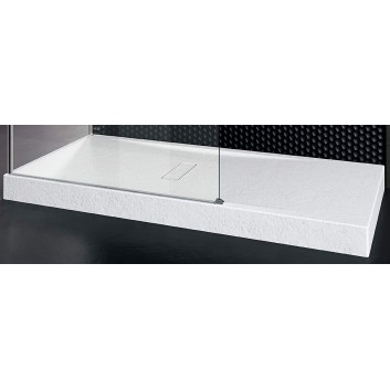 Shower tray rectangular Novellini Custom Touch, 100x80cm, montaż on the floor, height 12cm, acrylic, white mat