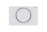 Flush button uruchamiający Geberit Sigma10, 24,6x16,4cm, do spłukiwania z funkcją stop, stainless steel, pierścień decorative polerowany, color white mat
