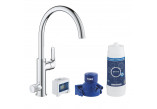 Set startowy Grohe Blue Pure with mixer kuchenną Minta in the form of L, filtrowanie wody, pull-out spray, stainless steel