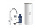 Set startowy Grohe Blue Pure with mixer kuchenną Eurosmart in the form of C, filtrowanie wody, obracana spout, chrome