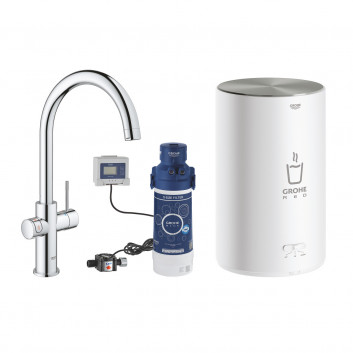 Set Grohe Red Duo with mixer kuchenną in the form of C oraz bojlerem w rozmiarze L, obracana spout, chrome