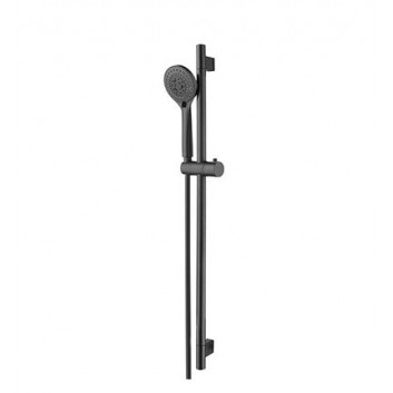 Shower set Omnires Yosemite, handshower 5-funkcyjna, rail z suwanym uchwytem, black