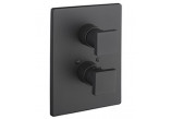 Shower mixer thermostatic Vicario, concealed, 2 wyjścia wody, model square, black mat