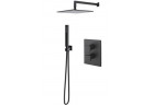 Shower set Vicario, concealed, mixer thermostatic, overhead shower kwadradotwa 20x20cm, black mat