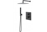 Shower set Vicario, concealed, mixer thermostatic, overhead shower square 30x30cm, black mat