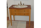 Cabinet retro vanity 86,5 x 55 x 88 cm - okleina naturalna dębowa