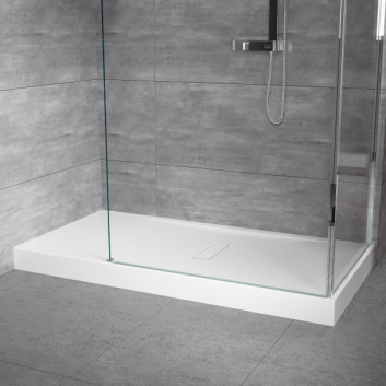 Shower tray rectangular Novellini Custom, 180x80cm, montaż on the floor, height 3,5cm, acrylic, możliwość przycinania, white mat