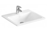 Recessed washbasin Vitra S20, 55xx45cm, z overflow, battery hole, white
