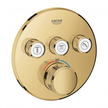 Concealed mixer Grohe Grohtherm SmartControl thermostatic 3-receivers wody - polished nickel 