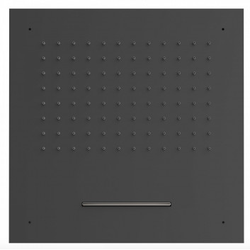 Overhead shower wall mounted Tres, 55x28cm, stainless steel, 2 strumienie, cascade, black mat