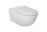 Set bowl wall-hung Roca Meridian, 56x36cm, bezkołnierzowa, seat slim with soft closing, white 