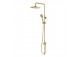 Shower set Omnires Yosemite, wall mounted, 2 wyjścia wody, handshower 5-funkcyjna, overhead shower round 25cm, gold