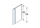 Panel freestanding walk-in with movable wing Novellini Kali H+HA, 80 + 37cm, universal, glass transparent, silver profile 
