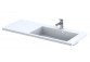 Vanity washbasin Oristo Brylant, left, 125x50cm, z overflow, konglomeratowa, white