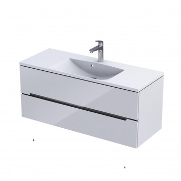 Cabinet vanity Oristo Silver UNI, 80cm, dwie szuflady, white shine