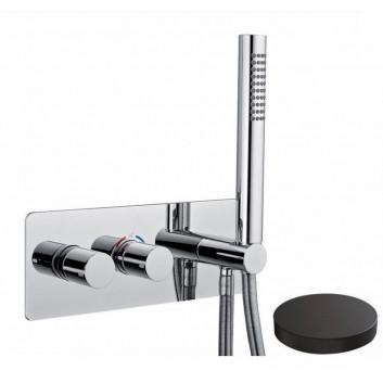 Thermostatic mixer shower Giulini Giovanni Futuro, concealed, 2 wyjścia wody, black mat