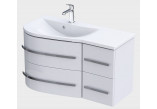 Cabinet vanity Oristo Base, 80cm, dwie szuflady, white shine
