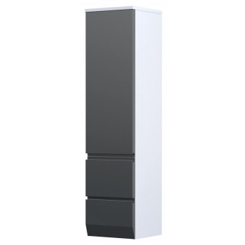 Cabinet tall boczna Oristo Brylant, left, 35cm, jedne door, dwie szuflady, white shine