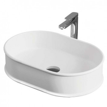 Countertop washbasin ArtCeram Atelier, 60x40cm, oval, without overflow, white