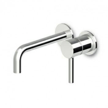 Mixer bath and shower Zucchetti Pan, concealed, 2 wyjścia wody, part zewnętrzna, white mat embossed