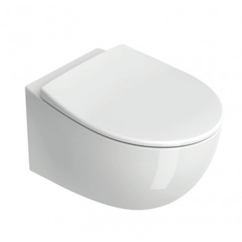 Wall-hung wc WC Catalano Italy, 52x37cm, Newflush, bezrantowa, white shine