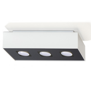 Plafon Sollux Ligthing Mono 2, 24x14cm, rectangular GU10 2x40W, white/black