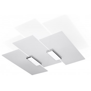 Sconce Sollux Ligthing Fabiano, 37cm, E27 2x60W, chrome/white