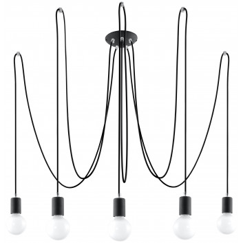 Lampa hanging Sollux Ligthing Edison 3, E27 3x60W, black
