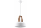 Lampa hanging Sollux Ligthing Casco, 30cm, E27 1x60W, white/naturalne drewno