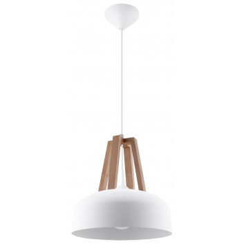 Lampa hanging Sollux Ligthing Casco, 30cm, E27 1x60W, white/czarne drewno