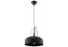 Lampa hanging Sollux Ligthing Casco, 30cm, E27 1x60W, black/drewno bielone