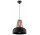 Lampa hanging Sollux Ligthing Casco, 30cm, E27 1x60W, black/drewno naturalne