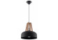 Lampa hanging Sollux Ligthing Casco, 30cm, E27 1x60W, black/drewno bielone