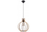 Lampa hanging Sollux Ligthing Casco, 30cm, E27 1x60W, black/drewno naturalne