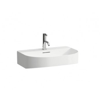 Washbasin wall mounted Laufen Val, SaphirKeramik, 55x31,5cm, shelf on the right, without tap hole, white