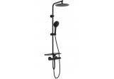 Shower set Rea Mike Black, with mixer with thermostat i witk shelf - black mat