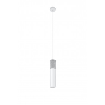 Lampa hanging Sollux Ligthing Pablo, 8cm, GU10 1x40W, white/naturalne drewno