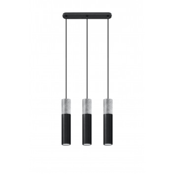 Lampa hanging Sollux Ligthing Borgio 3, 6x40cm, GU10 3x40W, white/beton