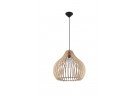 Lampa hanging Sollux Ligthing Aprilla, 43cm, E27 1x60W, black/naturalne drewno