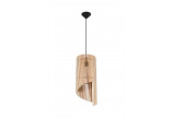 Lampa hanging Sollux Ligthing Alexia, 21cm, E27 1x60W, black/naturalne drewno