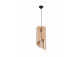 Lampa hanging Sollux Ligthing Aprilla, 43cm, E27 1x60W, black/naturalne drewno