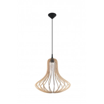 Lampa hanging Sollux Ligthing Alexia, 21cm, E27 1x60W, black/naturalne drewno